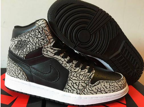 Air Jordan 1 High Un-Supreme Black Cement White Varsity Red Shoes - Click Image to Close